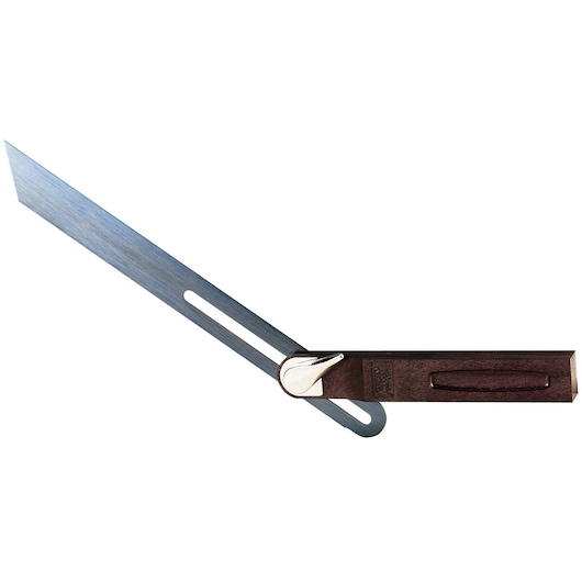 STANLEY 0-46-535 adjustable bevel with wood handle and steel blade, side angle on white background.