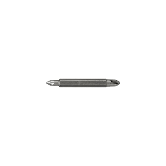 STANLEY 1-68-784 double-ended Phillips screwdriver bit, grey steel, product side view on white background.