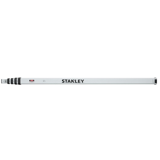 STANLEY 1-77-161 leveling staff in photography category, white bar with black markings, side view.