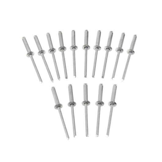 STANLEY 1-PAA48T silver blind rivets set, product photography, front angle on white background.