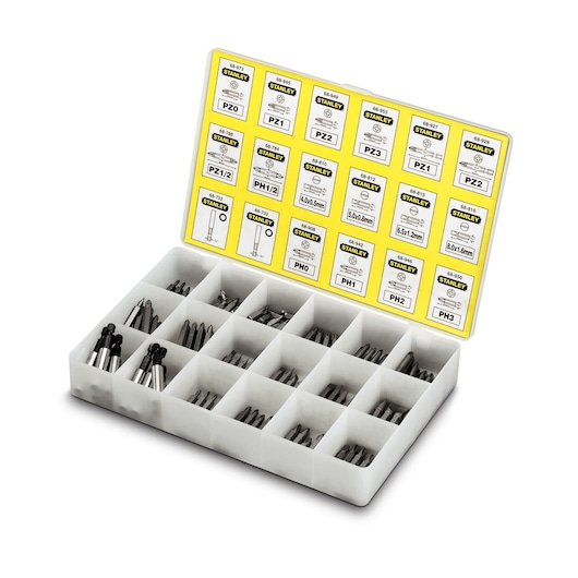 1-68-741, STANLEY® 200 Piece Mixed 25 & 50mm  Screwdriving Set PH, PZ, SL, Beauty