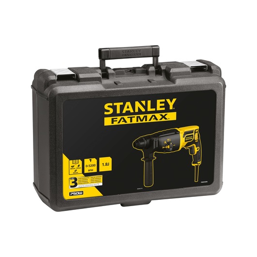 Stanley FATMAX FME500K photography of black and yellow tool case, front angle on white background.