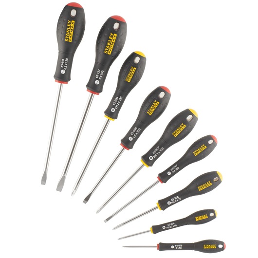 Set de șurubelnițe paralele, evazate, Phillips STANLEY® FATMAX®, 10 buc.