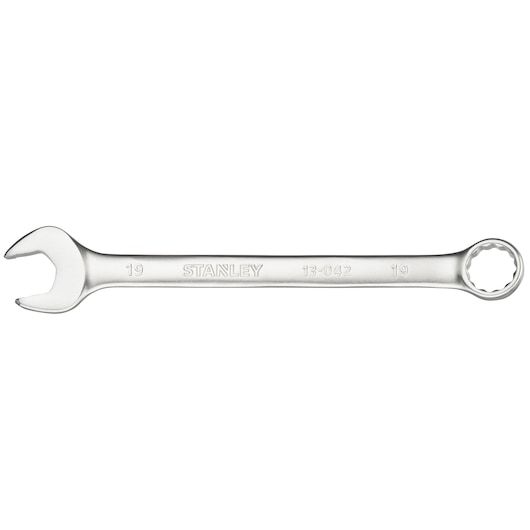 STANLEY FMMT13042-0 combination wrench, silver finish, photography, top view on white background.