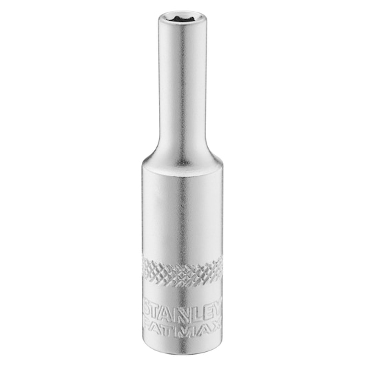Photo of STANLEY FMMT17248-0 chrome finish Torx socket, standing upright on white background, tool category.