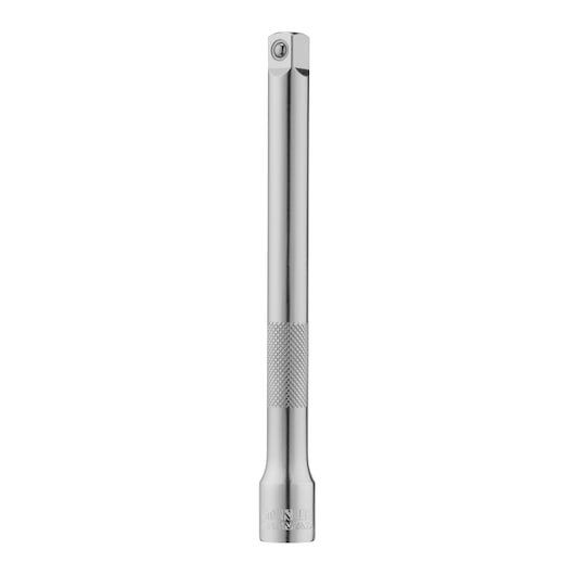 Chrome STANLEY extension bar for socket wrenches, knurled grip area, shown upright on white background.