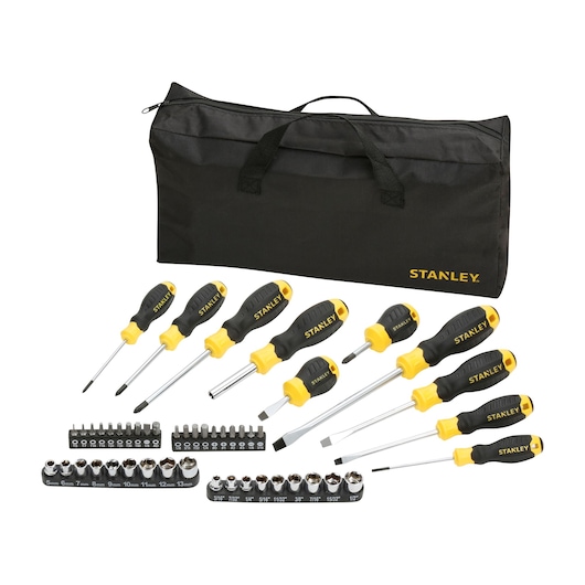 Set de șurubelnițe STANLEY® în geantă textilă , set de 48 buc.