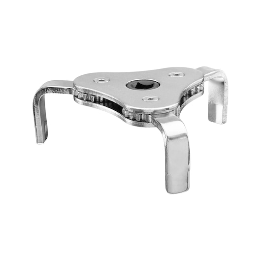 STANLEY STHT80880-0 adjustable silver metal oil filter wrench, angled side view on white background.