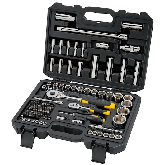 Set de clicheți cu 72 de dinți și chei tubulare STANLEY® de 1/4 in. și 1/2 in., cu accesorii, 96 buc.