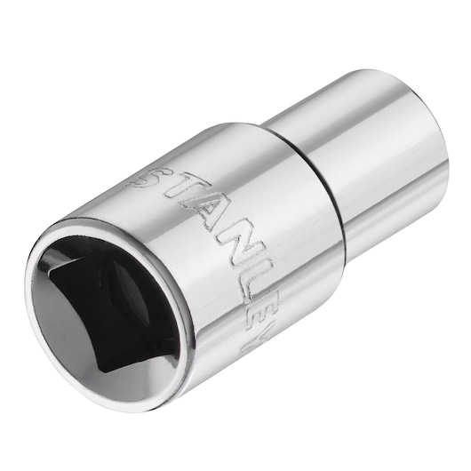 STANLEY STMT86103-0 chrome socket, close-up angled front view on white background.