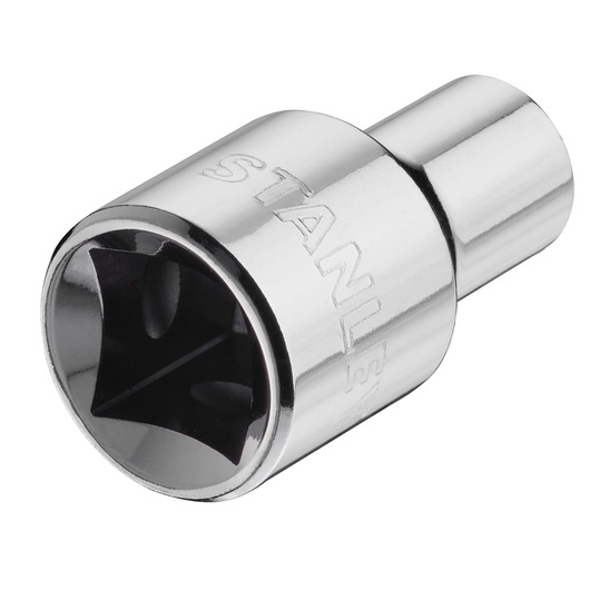 STANLEY STMT86509-0 chrome socket tool, product photography, angled view on white background.