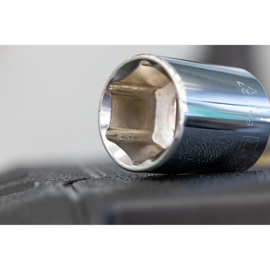 STANLEY STMT86510-0 chrome socket tool photography, close-up angled view.