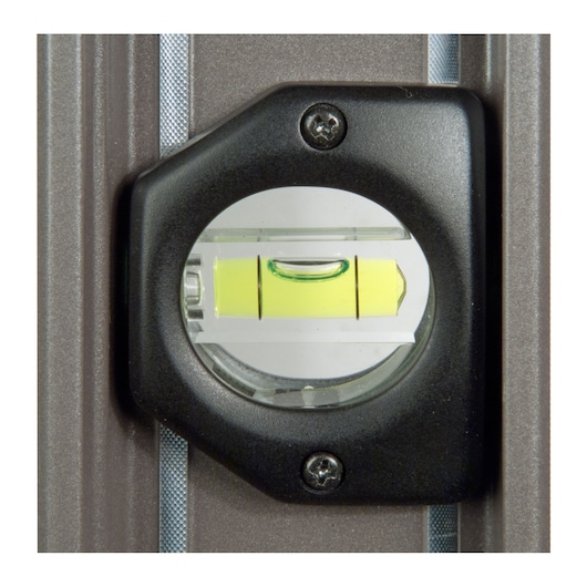 STANLEY XTHT1-42131 photography close-up of level vial on metal spirit level